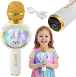 Microphone karaoké sans fil pour enfants avec haut-parleur IZOXIS – blanc