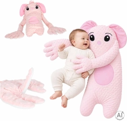Coussin apaisant rose pour bébé avec fonction de tapotement