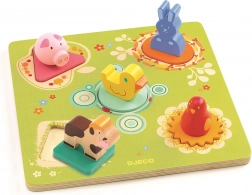 Djeco à la ferme – puzzle en bois à encastrer pour tout-petits