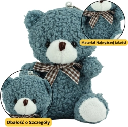 Porte-clés en peluche Ours Bleu 8 cm