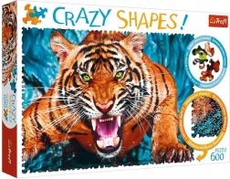 Puzzle Crazy Shapes 600 Pièces Face à Face avec Tigre Trefl