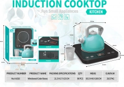 Plaque à induction interactive pour enfants avec petite bouilloire et tasse