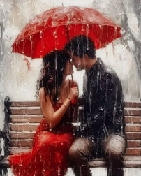 Peinture diamant Amour par tous les temps 30 × 40 cm