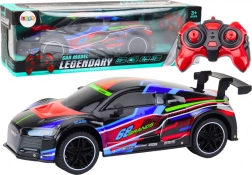 voiture RC de sport 1:10 avec phares LED, vitesse 25 km/h, noire