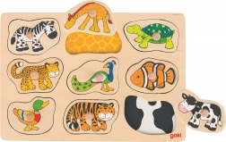 Puzzle encastrable en bois Goki animaux