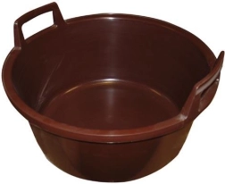 Bassin en plastique 56 cm avec poignées, marron, 40 l