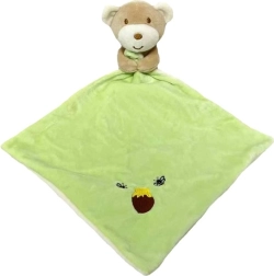 Doudou ourson vert 25 × 25 cm