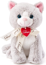 Chat Jacqueline gris clair jouet en peluche
