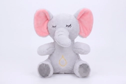 Éléphant en peluche respirant avec effets lumineux et sonores, 30 cm