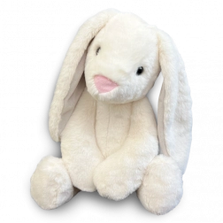 Lapin en peluche crème