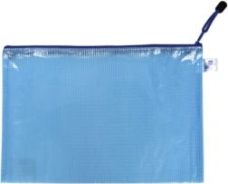 Pochette maillée zippée A5 bleue