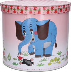 Boîte de rangement circulaire Taupe et Éléphant