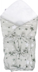 Couverture d’emmaillotage classique à lacets New Baby grise avec petites étoiles