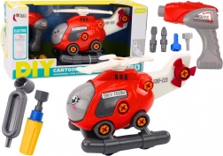 Hélicoptère à visser pour enfants à assembler – rouge