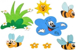 Décoration en bois prairie et abeilles DoDo