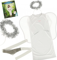 Costume d'Ange pour Enfants avec Auréole, 4 pièces, taille S