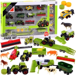 Grande ferme avec tracteurs et moissonneuses-batteuses