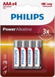 Piles Philips Power Alkaline AAA, lot de 4