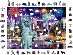 Puzzle en bois New York de nuit 2-en-1