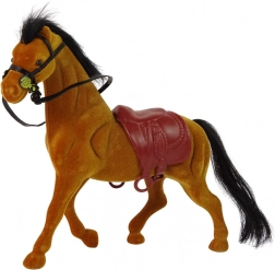 Figurine de cheval marron en velours – ferme