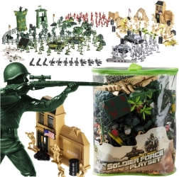 base militaire – ensemble de soldats et de matériel 300 pcs dans un étui