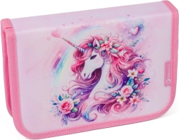 Bagmaster beta trousse scolaire double rabat licorne