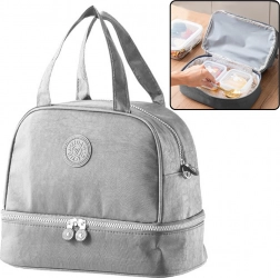 Sac repas isotherme avec bandoulière réglable argenté