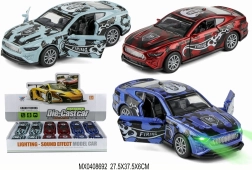 voiture de course en métal 1:32 avec portes ouvrantes et éclairage