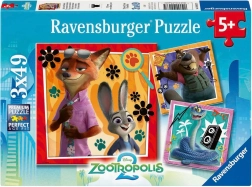 Puzzle RAVENSBURGER Zootopie : La ville des animaux 3×49 pièces