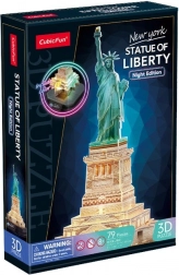 Puzzle 3D Édition Nocturne LED : Statue de la Liberté 79 Pièces