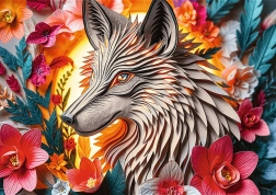 puzzle paper art : loup 1000 pièces
