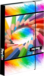 Boîte pour cahiers A4 crayons avec élastique