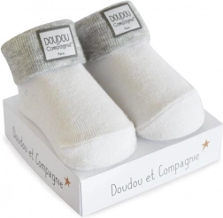 Coffret cadeau DOUDOU – chaussettes bébé universelles 0–6 mois