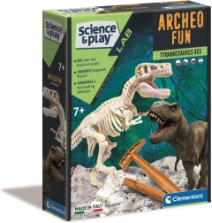 Clementoni Science & Play Archeo Fun : tyrannosaurus rex – kit archéologique avec squelette lumineux