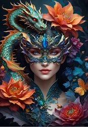 Puzzle Fille avec Dragon 1000 pièces