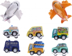 Set urbain de moyens de transport 8 pcs, 7 cm, à rétrofriction