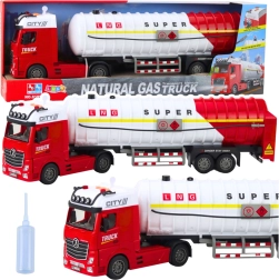 Camion-citerne avec pompage d’eau, lumières et sons, blanc‑rouge