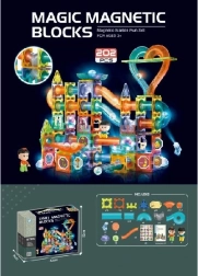 Jeu de construction 3D magnétique avec lumière, 202 pièces