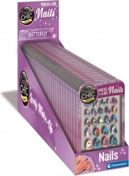 Capsules d’ongles autocollantes CRAZY CHIC Papillon de Clementoni
