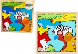 puzzle en bois avec des animaux à associer