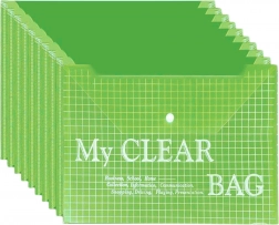 Chemise transparente A4 avec bouton-pression, verte (20 pcs)