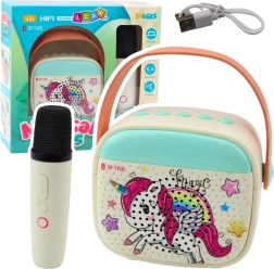 Ensemble karaoké pour enfants avec licorne et microphone Bluetooth