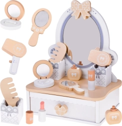 Coiffeuse en bois pour enfants avec accessoires