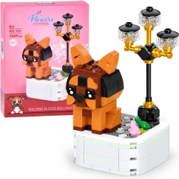 Set de construction d’un bullmastiff sur socle, 199 pièces
