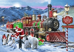 Trefl Puzzle Premium Plus Tea Time : Train de Noël 1000 pièces