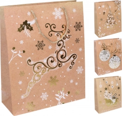 Sac cadeau M 26 × 32 × 10 cm motifs de Noël