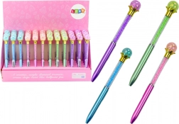 Stylo à bille avec boule diamant, recharge bleue 0,7 mm, assortiment de couleurs