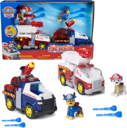 Paw Patrol pompiers – figurines Chase et Marshall avec véhicules et projectiles d’eau