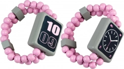 Montre en bois double face – rose