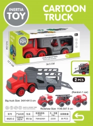 ensemble de véhicules dépanneuse avec petites voitures de pompiers